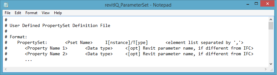 IFC _ParameterSet example