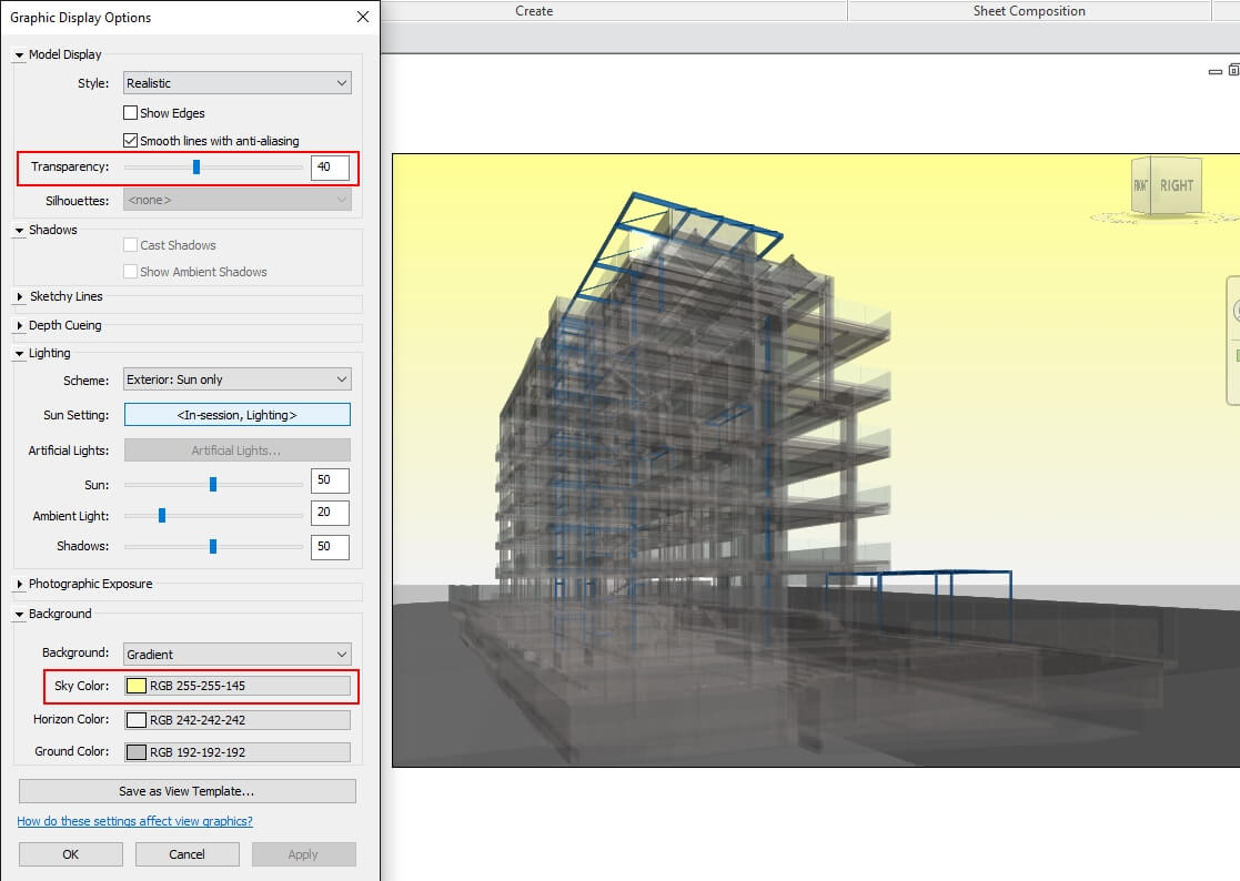 revit 3d presentation views