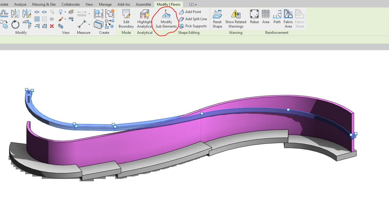 Edit Profile of curved wall in Revit