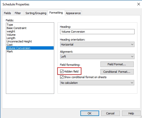 revit schedules