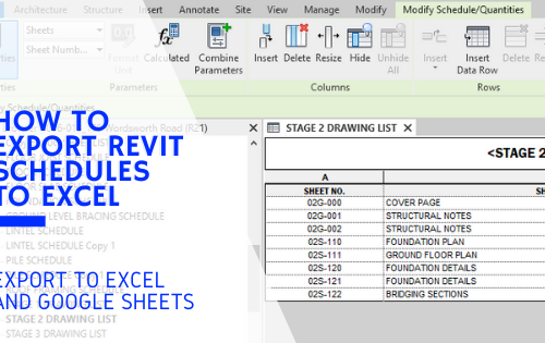 Export Revit Schedules to Excel and Google sheets